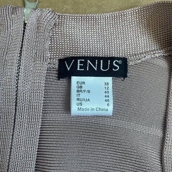 Venus Taupe Bandage Fringe Dress - Picture 8 of 9